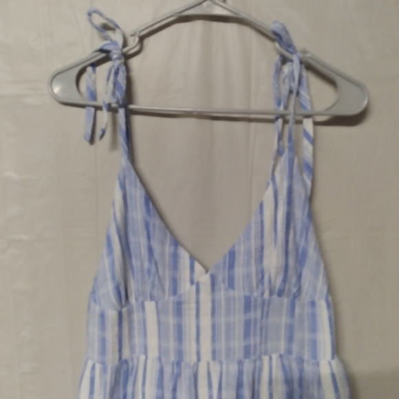 Lulus Shore of Yourself Blue Striped Mini Dress Medium - Picture 6 of 11